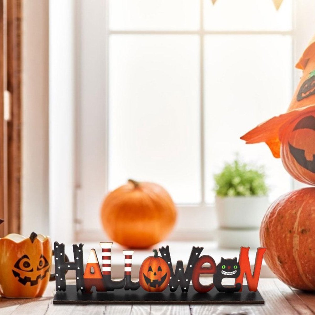 Halloween Decoratie | Houten Halloween Decoratie Bord Inclusief Standaard